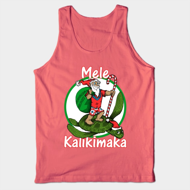 Winter-Hawaiian Santa Tank Top by inkninja